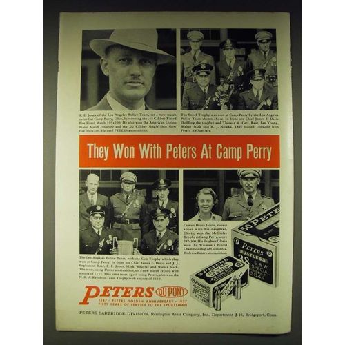 1937 Peters Ammunition Ad - E.E. Jones, Los Angeles Police Team