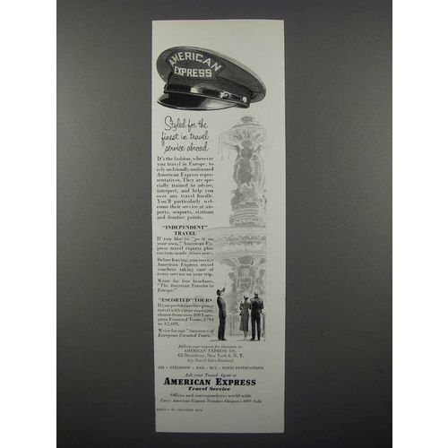1954 American Express Ad - Finest Travel Service Abroad