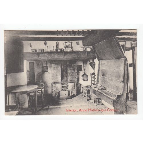 Interior Anne Hathaway's Cottage Stratford-on-Avon Postcard AH15