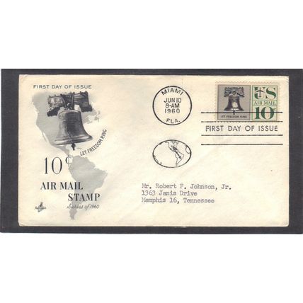 FDC Art Craft C57 10c Liberty Bell (Cachet-Typed/A) CV41087