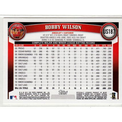 2011 Topps Update Bobby Wilspn baseball card US187