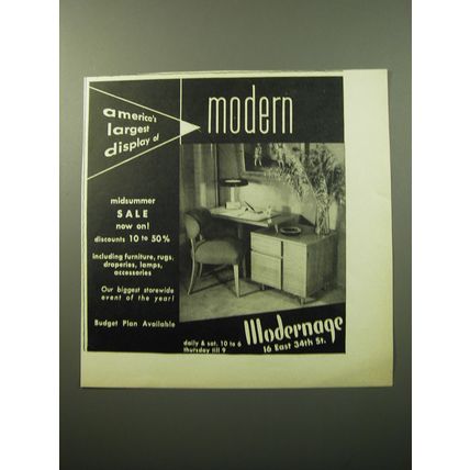 1950 Modernage Furniture Advertisement
