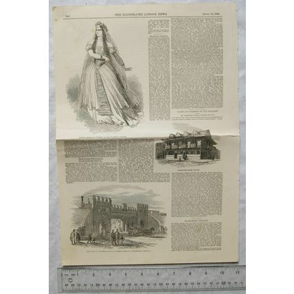 1849 engraving Sparrowe's House Ipswich, South Staffs Railay bridge Lichfield