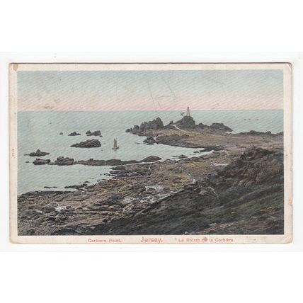 Corbiere Point Jersey Postcard Posted to Falla in Vale Guernsey