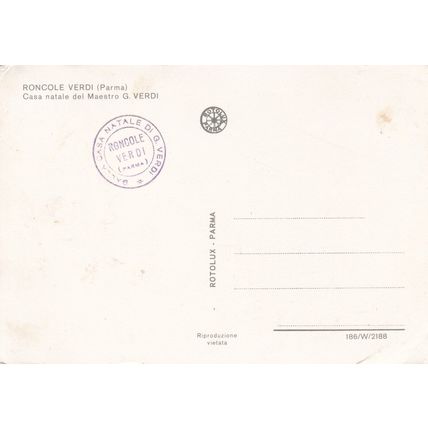 Roncole Verdi Parma Italy Postcard posted unused crease