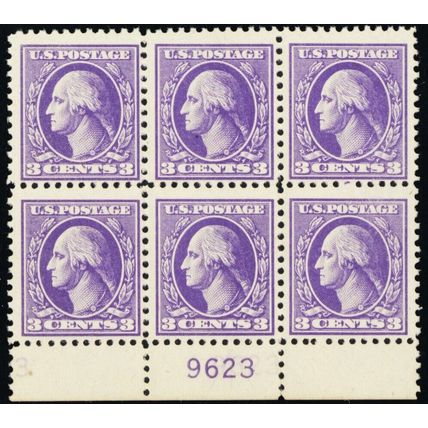 530, Mint FVF NH 3¢ Plate Block of Six Stamps .. Stuart Katz