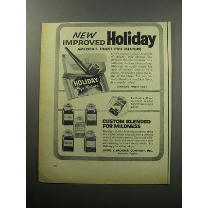 1957 Holiday Pipe Mixture Tobacco Advertisement