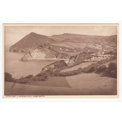 Lester Point & Hangman Hills Combe Martin Postcard Devon