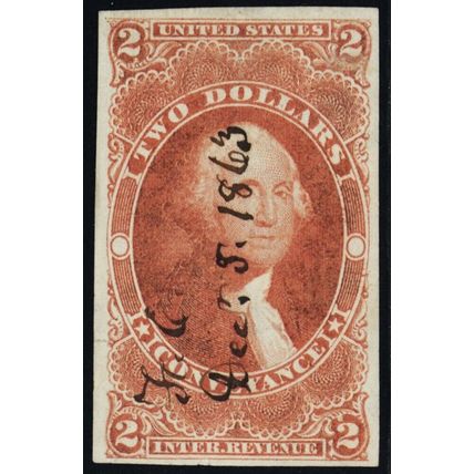 R81a, Used $2 VF Conveyance Revenue Stamp - Stuart Katz