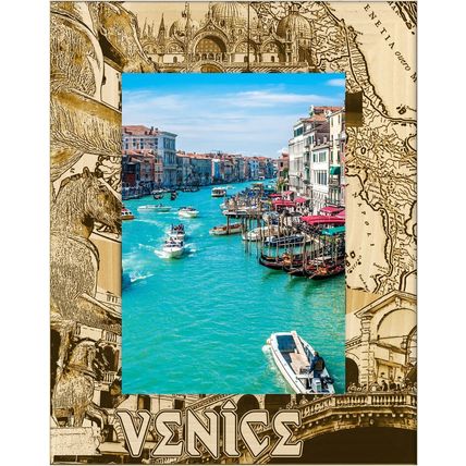 Venice Italy Laser Engraved Wood Picture Frame Portrait (4 x 6)