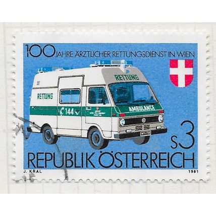 AUSTRIA 1981 100 YEARS AMBULANCE SERVICE USED