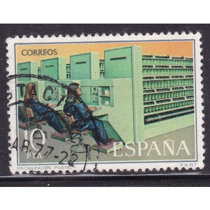 Spain Postal Mechanisation 10pta Fine Used VGC