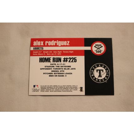Alex Rodriguez 2007 Topps ROAD TO 500 ARHR225 Home Run #225
