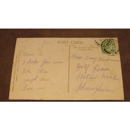 1910 fr Jarrold postcard - Rough Sea @ Gorleston Breakwater, Norfolk