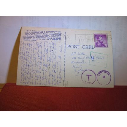 MT ST. HELENS, WASHINGTON. USA used vintage postcard 1961 postmark =