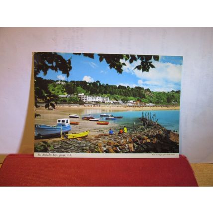 ST. BRELADES BAY, JERSEY, CHANNEL ISLES used postcard by John Hinde 1986 pm =