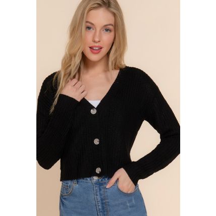 Long slv v-neck sweater cardigan