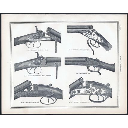 SHOT GUNS 1890 Dougall’s “Lockfast” - Hammerless VICTORIAN LITHOGRAPH