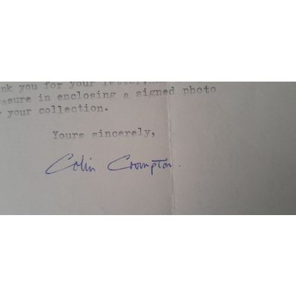 Colin Crompton - Comedian - Wheeltapper & Shunters - Hand Signed Letter