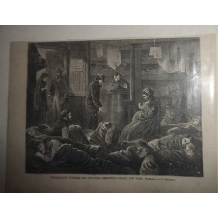 19th century Poor in New York City - lot of 3 original prints - Harper's Weekly