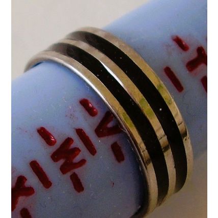 Vintage Ring Stainless Steel Black Enamel Band UK size U US size 11