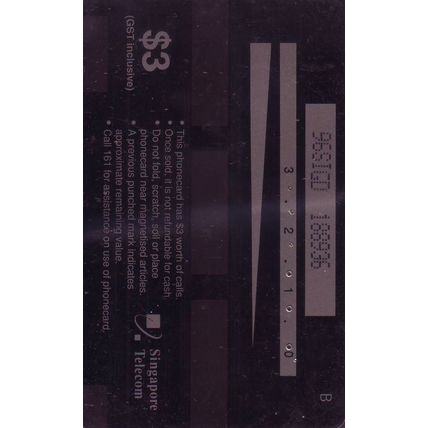 SPCA Friends For Life S'pore $3 Telephone Card (Used)