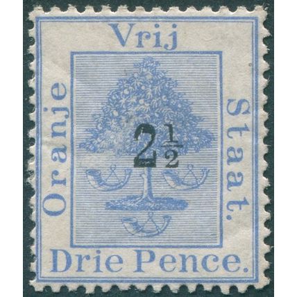 Orange Free State 1897 2½d on 3d ultramarine SG83 unused