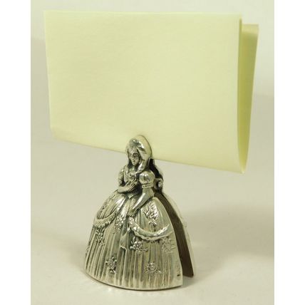 Antique Figural Silver Plated Menu Holder Place Marker Elldee French German DRGM