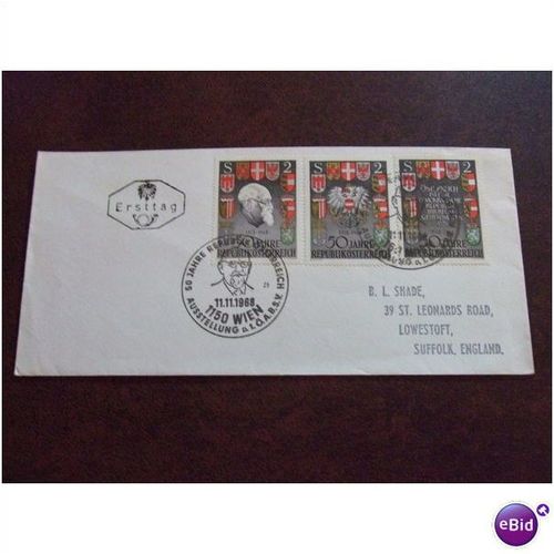 Austria 1968 50th Anniversary of the Republic stamps FDC FDI Karl Renner