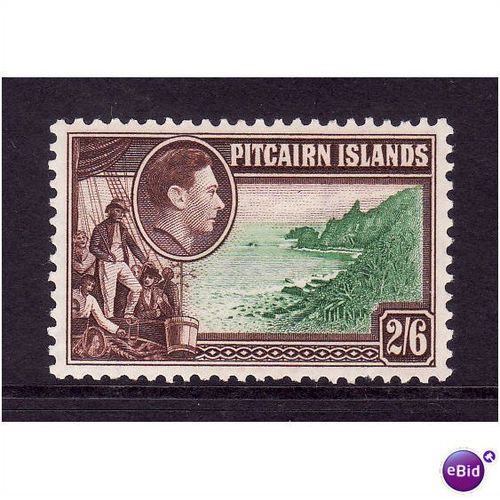 PITCAIRN ISLANDS 1940 SG8 2s 6d GREEN AND BROWN U/M MINT