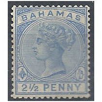Bahamas 1884 SG51 2 1/2d Blue (thin) Mounted Mint . .