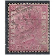 Sierra Leone 1885 SG28a 1 Rose-Carmine Wmk Crown CA Good/Fine Used . .