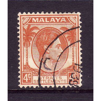 MALAYSIA STRAITS SETTLEMENTS 1938 SG280 4c ORANGE FINE USED#3