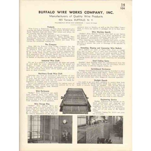 buffalo wire works company 1936 screening cloth gates vintage catalog