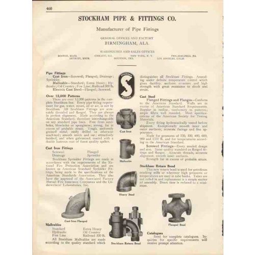 stockham pipe fittings company 1931 cast iron steel vintage catalog