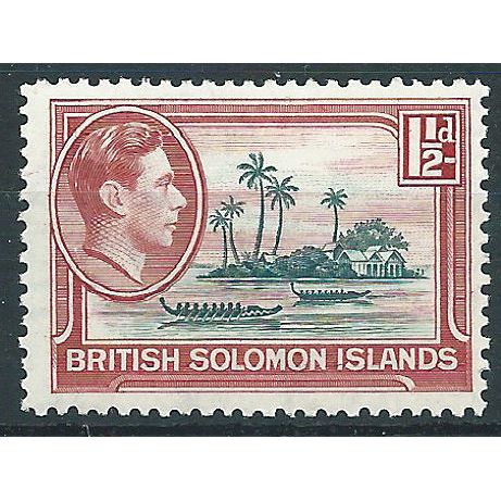 Solomon Islands 1939 SG62 1 1/2d Blue-Green & Carmine Mounted Mint....