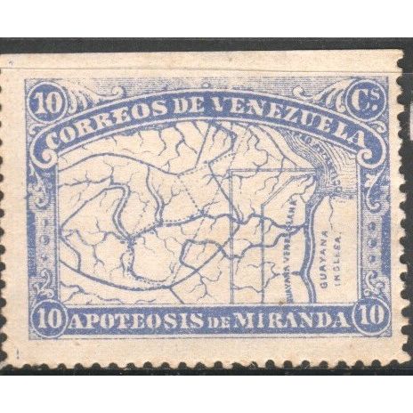 Venezuela 1896 - SG170 - 10c blue - Map of Venezuela - MH