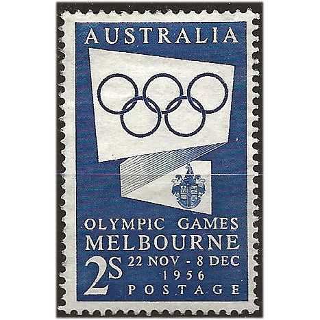 Australia 1954 SG280 2/- Deep Bright Blue Olympic Games Mounted Mint . ..