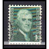 Used 1278 1c Thomas Jefferson Fine KA5943