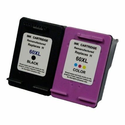 Compatible with HP 60XL Black and HP 60XL Tri-Color - ECOink Remanufactured Ink