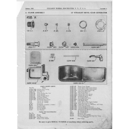 Gleason 12 Inch Straight Bevel Gear Generator Parts Catalogue 33 SD4581M744 PDF