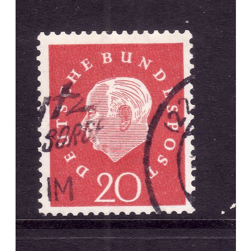 GERMANY 1959 SG B180 20pf RED PRES HEUSS FINE USED