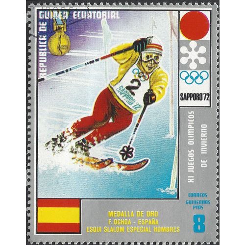 EQUATORIAL GUINEA, OLYMPICS, Slalom, Sapporo, blue 1972, 8pta