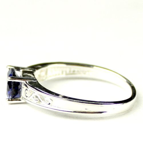 Created Blue Sapphire, 925 Sterling Silver Ladies Ring, SR362