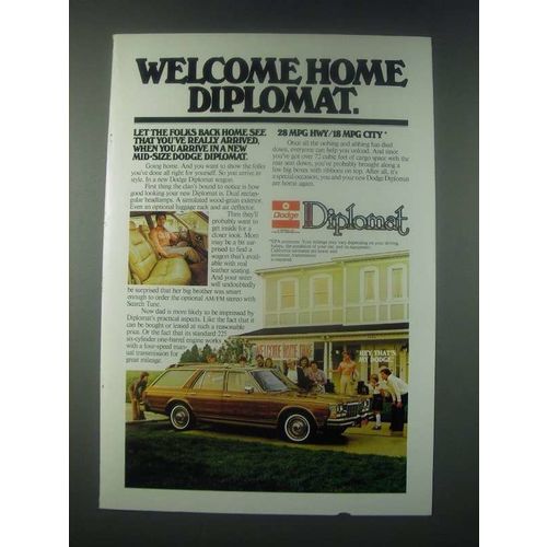 1978 Dodge Diplomat Wagon Ad - Welcome Home