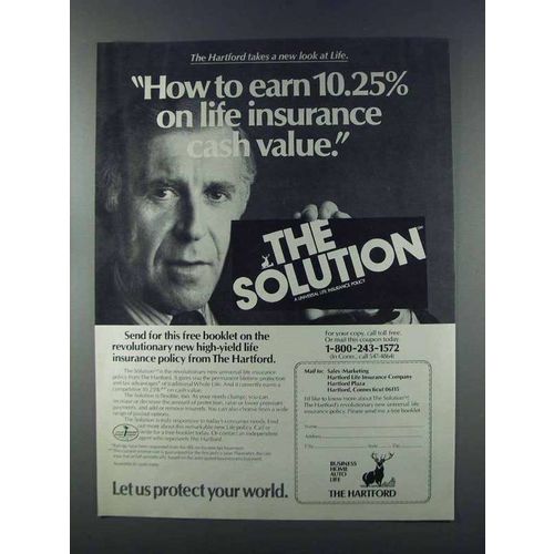 1981 Hartford Insurance Ad - Earn 10.25% on Insurance