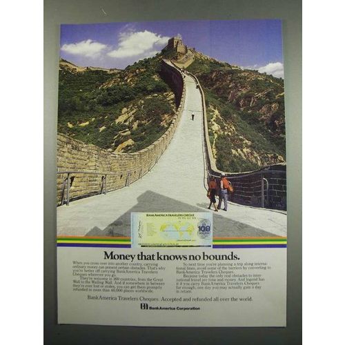 1984 BankAmerica Traveler's Cheques Ad - No Bounds