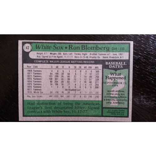 1979 Topps Card # 042 Ron Blomberg Very Good (3) Chicago White Sox