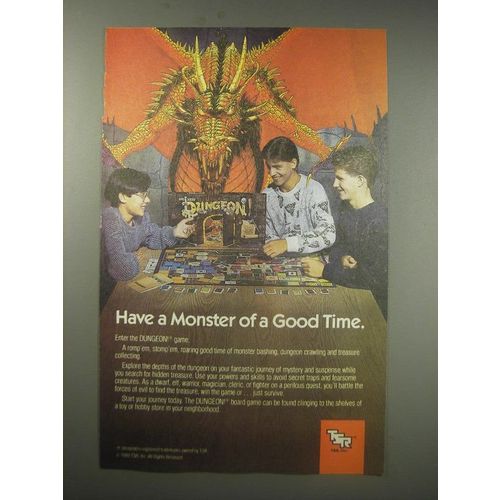 1990 TSR Dungeon Board Game Ad - Have a monster of a good time