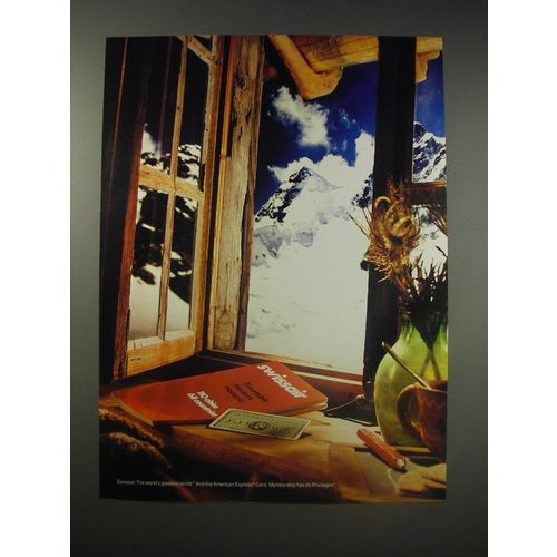 1990 SwissAir Airlines and American Express Card Ad - Greatest Ski Lift